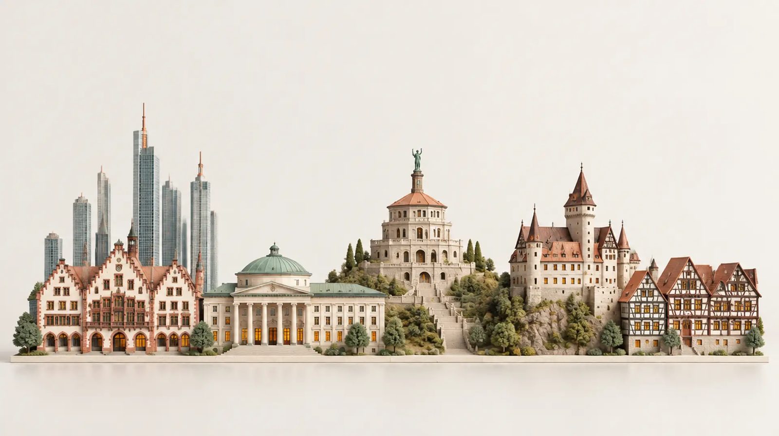 Modell mit Wahrzeichen von Hessen
