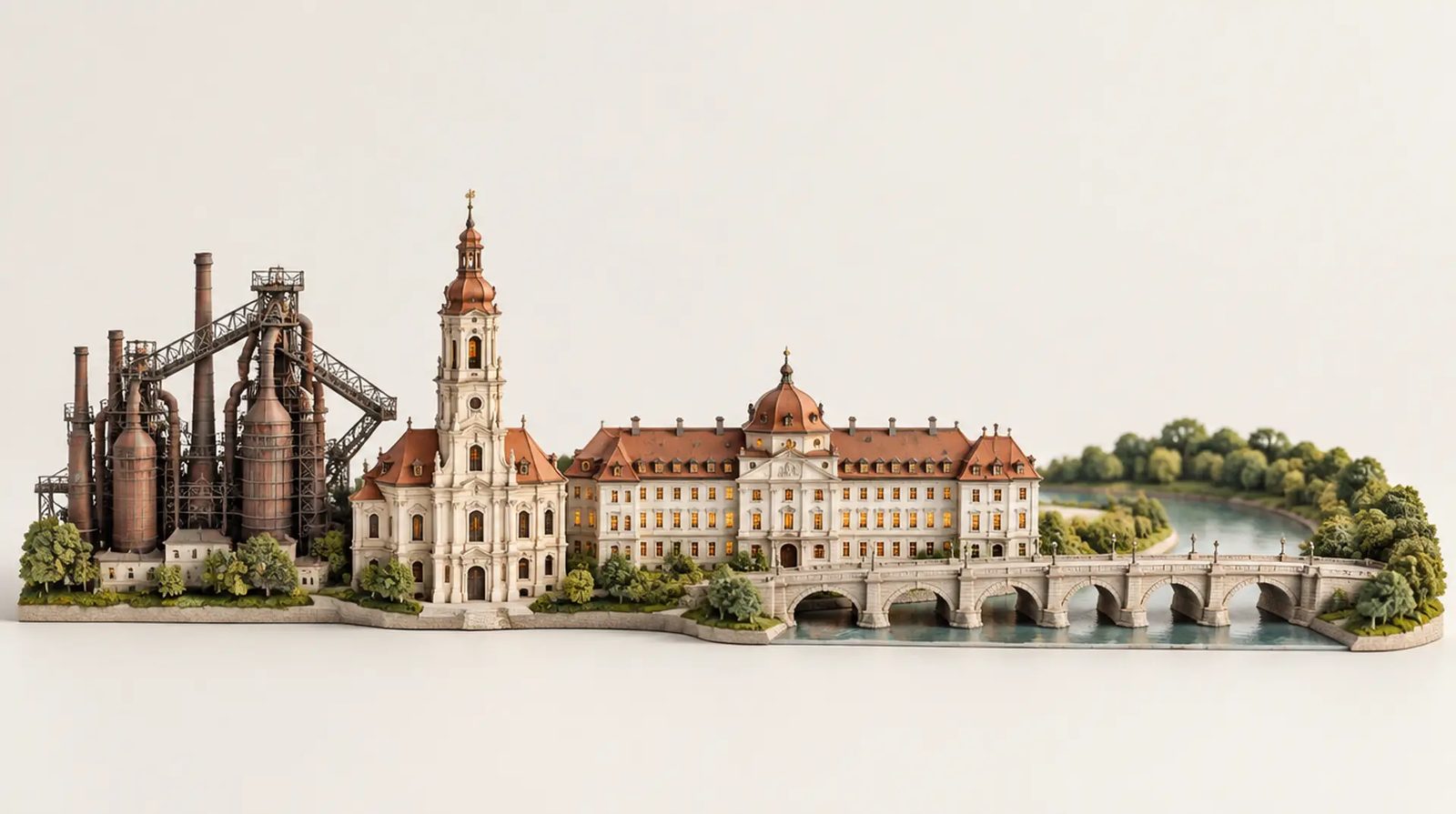 Modell mit Wahrzeichen von Saarland