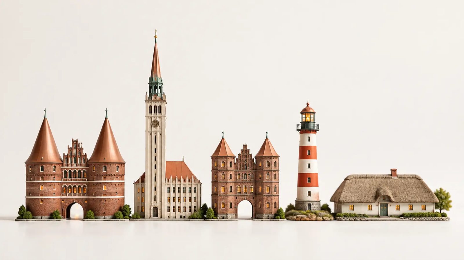 Modell mit Wahrzeichen von Schleswig-Holstein